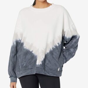 FP Movement by Free People Tie-Dye White and Gray Hoodie